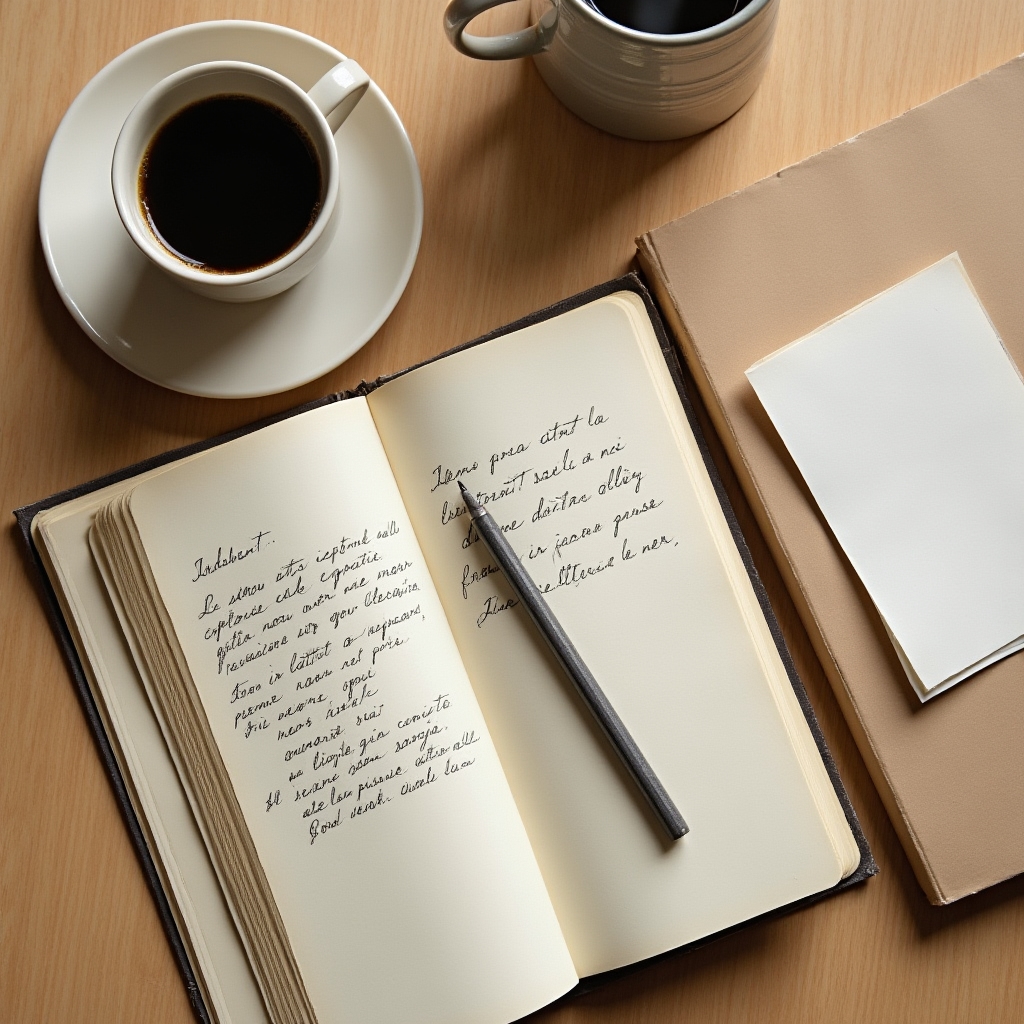 Scrivania con quaderno aperto e appunti su finanze familiari